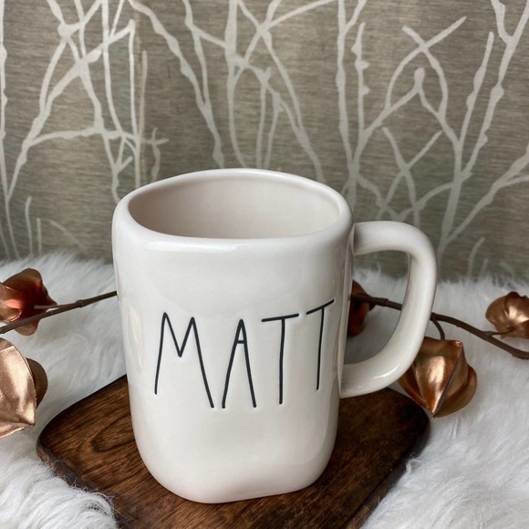 RAE DUNN FARMHOUSE HOME DECOR CERAMIC MATT MATTHEW COFFEE TEA KITCHEN NEW HTF RD - Picture 2 of 4